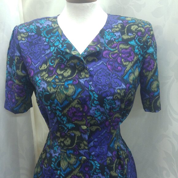 80's Floral Dress by Tess Dress Petite - Picture 4 of 8